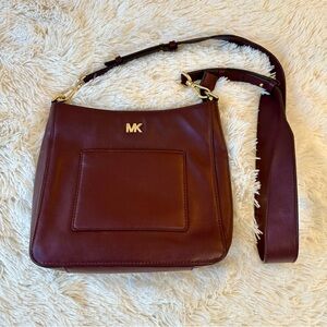 Michael Kors Burgundy Leather Shoulder Bag